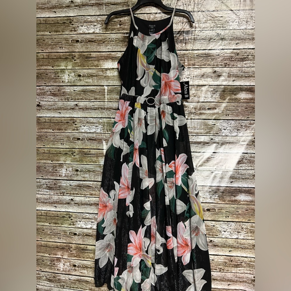 Alexa B Nites floral sheer dress